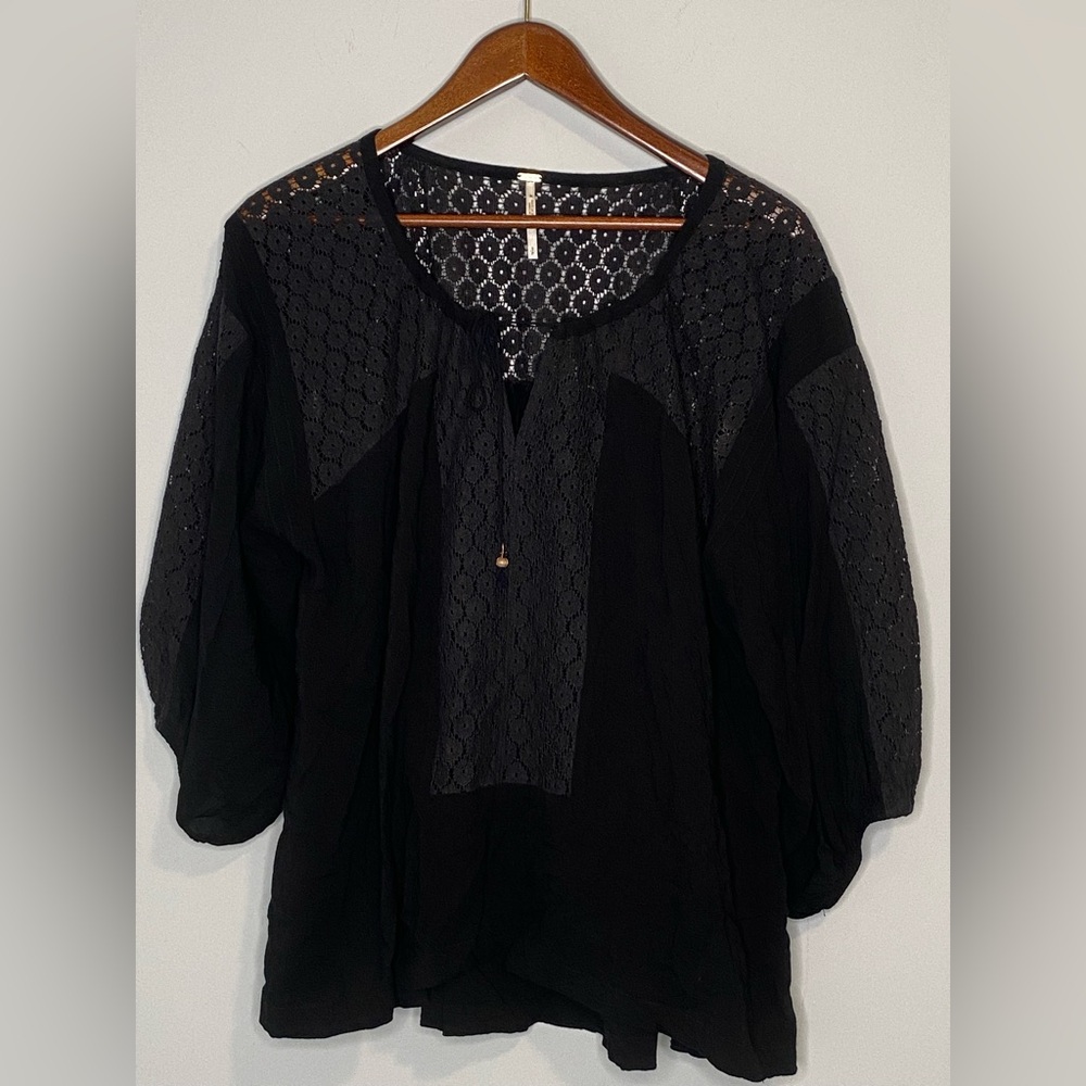 Free People Black Lace Women's Top Size S/P